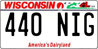 WI license plate 440NIG