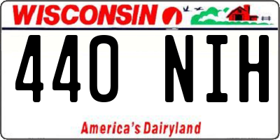WI license plate 440NIH