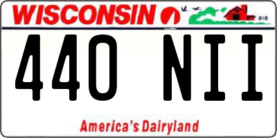 WI license plate 440NII