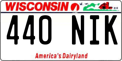 WI license plate 440NIK