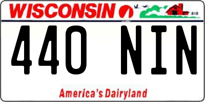 WI license plate 440NIN