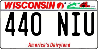 WI license plate 440NIU