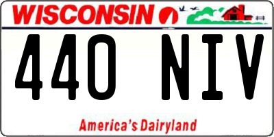 WI license plate 440NIV