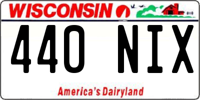 WI license plate 440NIX