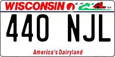 WI license plate 440NJL