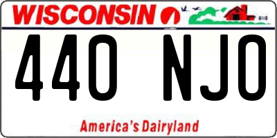 WI license plate 440NJO