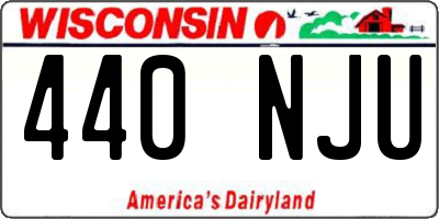 WI license plate 440NJU