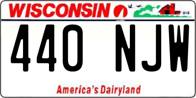 WI license plate 440NJW