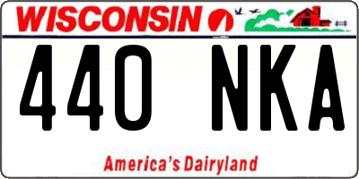 WI license plate 440NKA