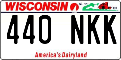 WI license plate 440NKK
