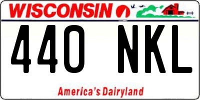 WI license plate 440NKL