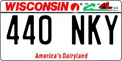 WI license plate 440NKY