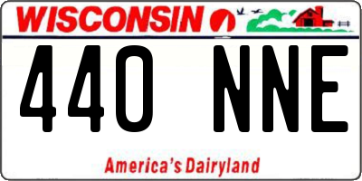 WI license plate 440NNE