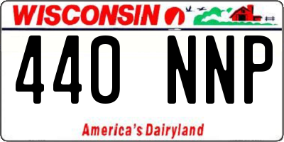 WI license plate 440NNP