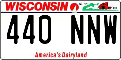 WI license plate 440NNW