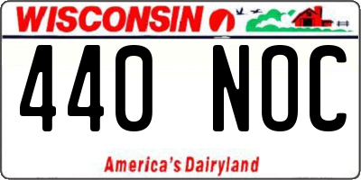 WI license plate 440NOC