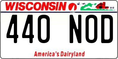 WI license plate 440NOD