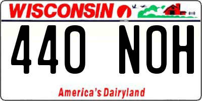 WI license plate 440NOH