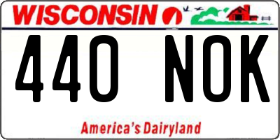 WI license plate 440NOK
