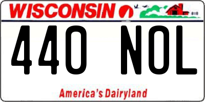 WI license plate 440NOL