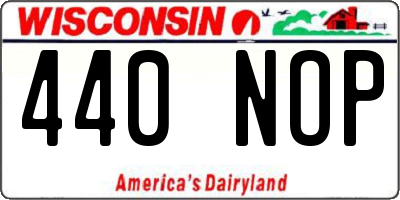WI license plate 440NOP