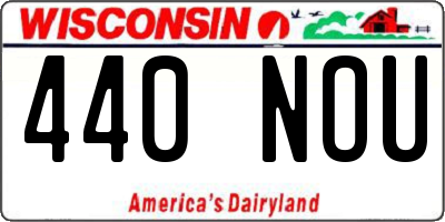 WI license plate 440NOU