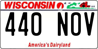 WI license plate 440NOV