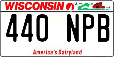 WI license plate 440NPB