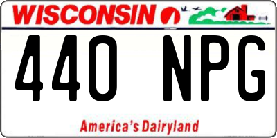 WI license plate 440NPG