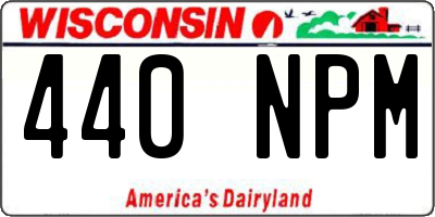 WI license plate 440NPM