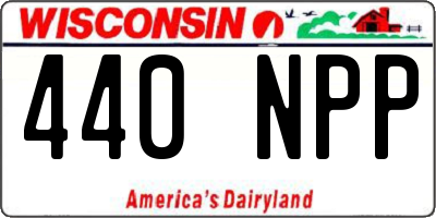 WI license plate 440NPP