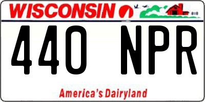 WI license plate 440NPR