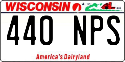 WI license plate 440NPS