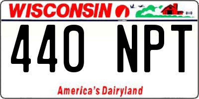 WI license plate 440NPT