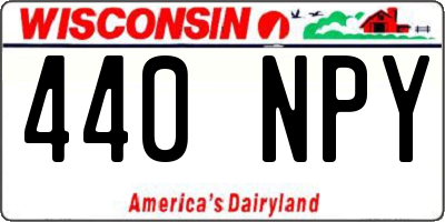 WI license plate 440NPY