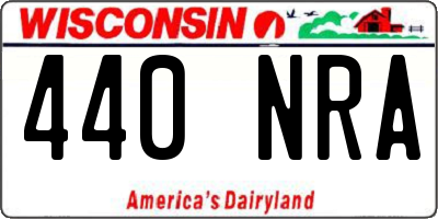 WI license plate 440NRA