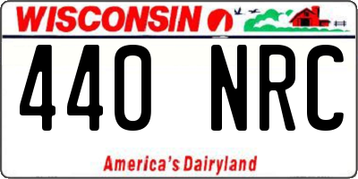 WI license plate 440NRC