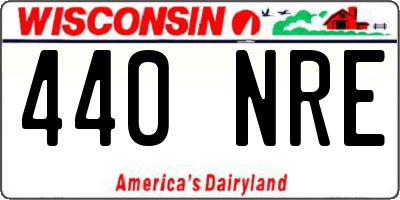 WI license plate 440NRE