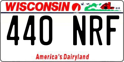 WI license plate 440NRF