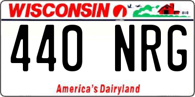 WI license plate 440NRG