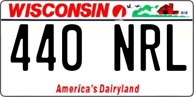 WI license plate 440NRL