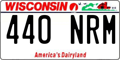 WI license plate 440NRM