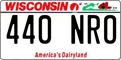 WI license plate 440NRO