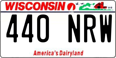 WI license plate 440NRW