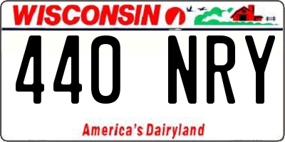 WI license plate 440NRY