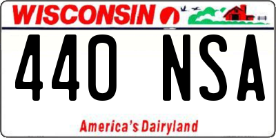 WI license plate 440NSA
