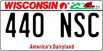WI license plate 440NSC