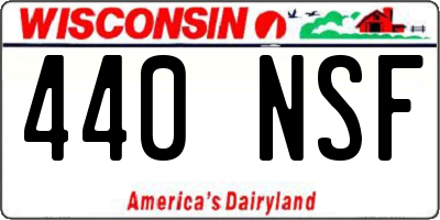 WI license plate 440NSF