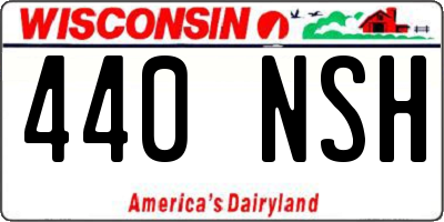 WI license plate 440NSH