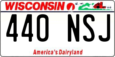 WI license plate 440NSJ